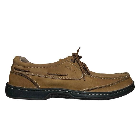 Clarks Men’s Waterloo XTR Lite Nubuck Boat Shoes Brown Size 8.5 - Picture 5 of 8
